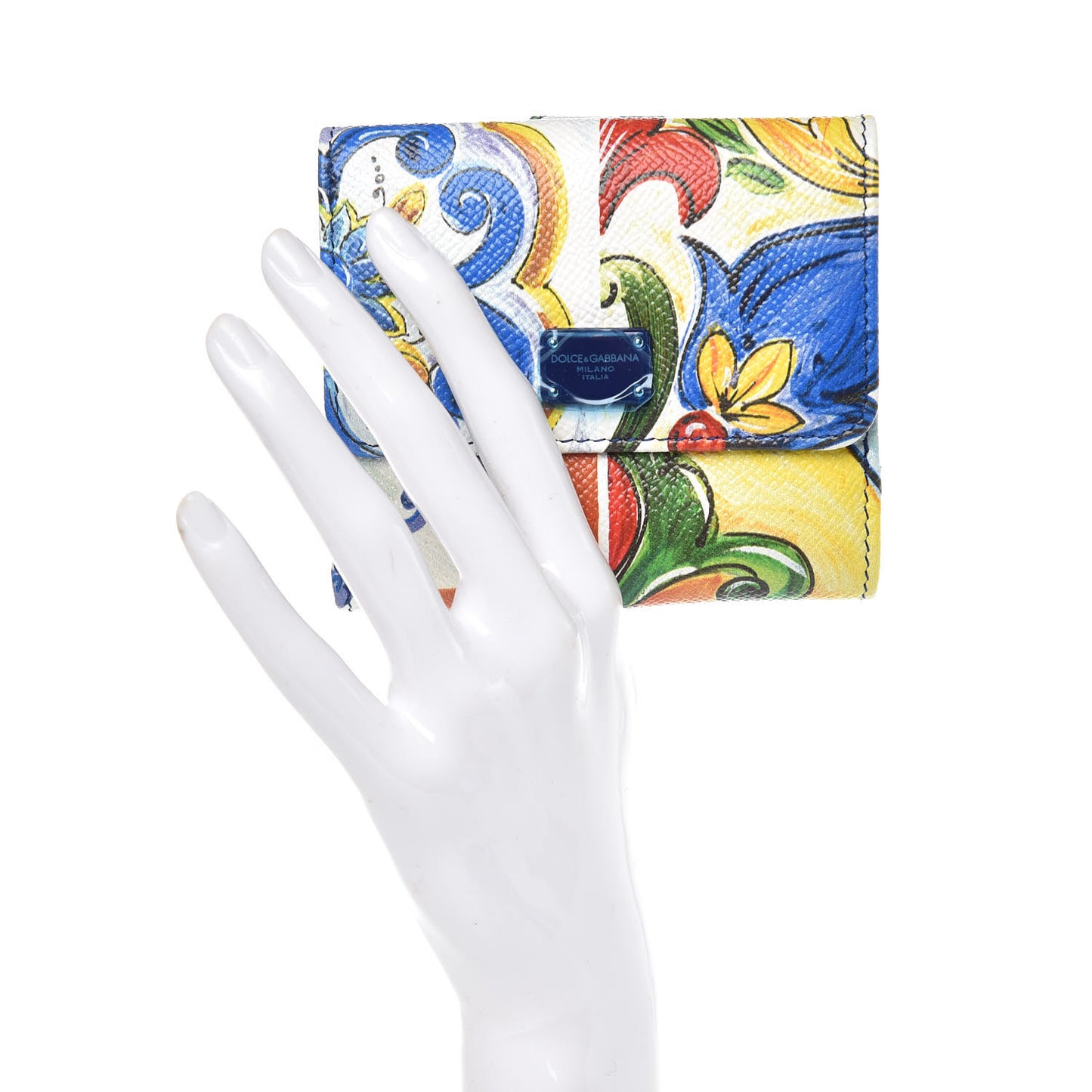 Dauphine Majolica Print French Flap Wallet Multicolor