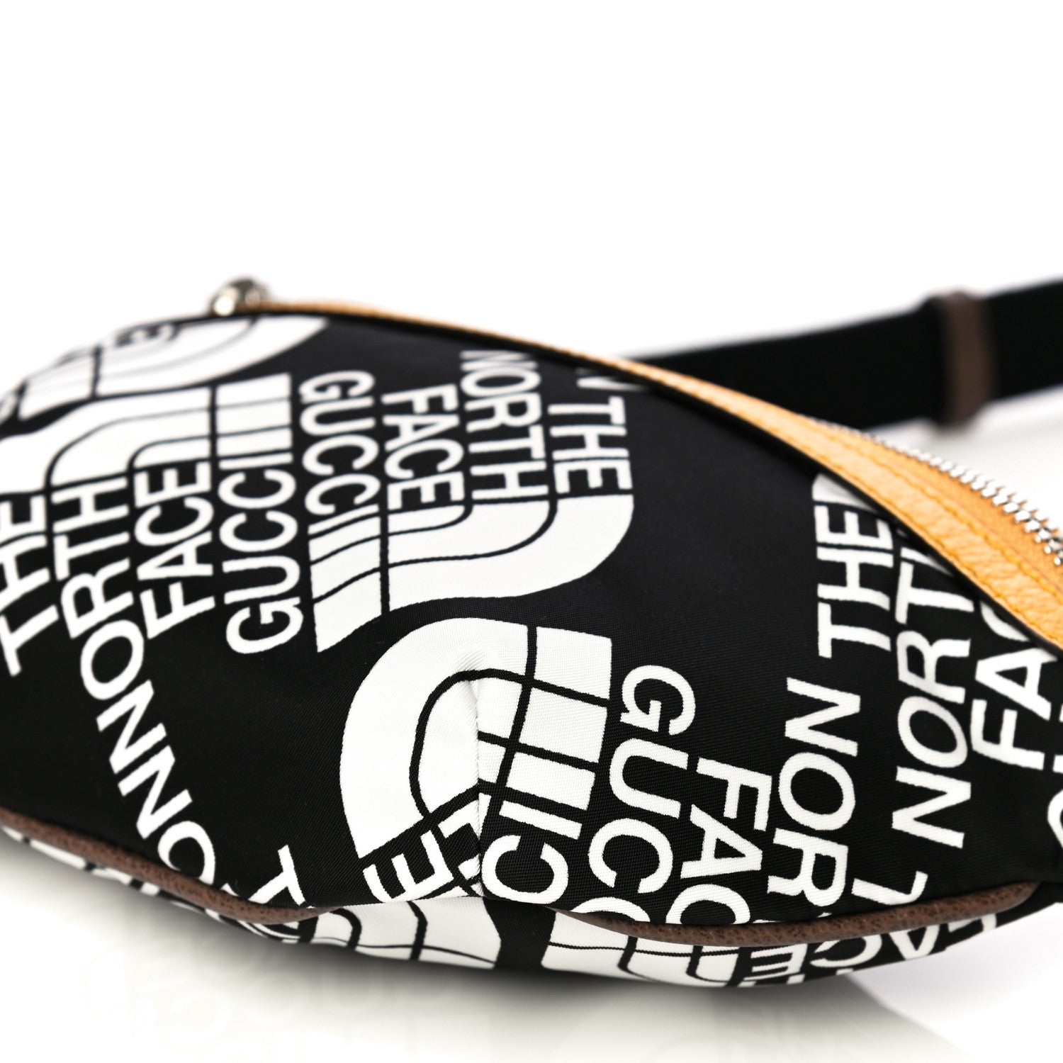 Gucci X THE NORTH FACE Econyl Nylon Belt Bag Black Ivory Crop 10 of 11