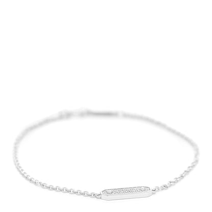 Tiffany 18K White Gold Diamond Tag Chain Bracelet 1 of 6