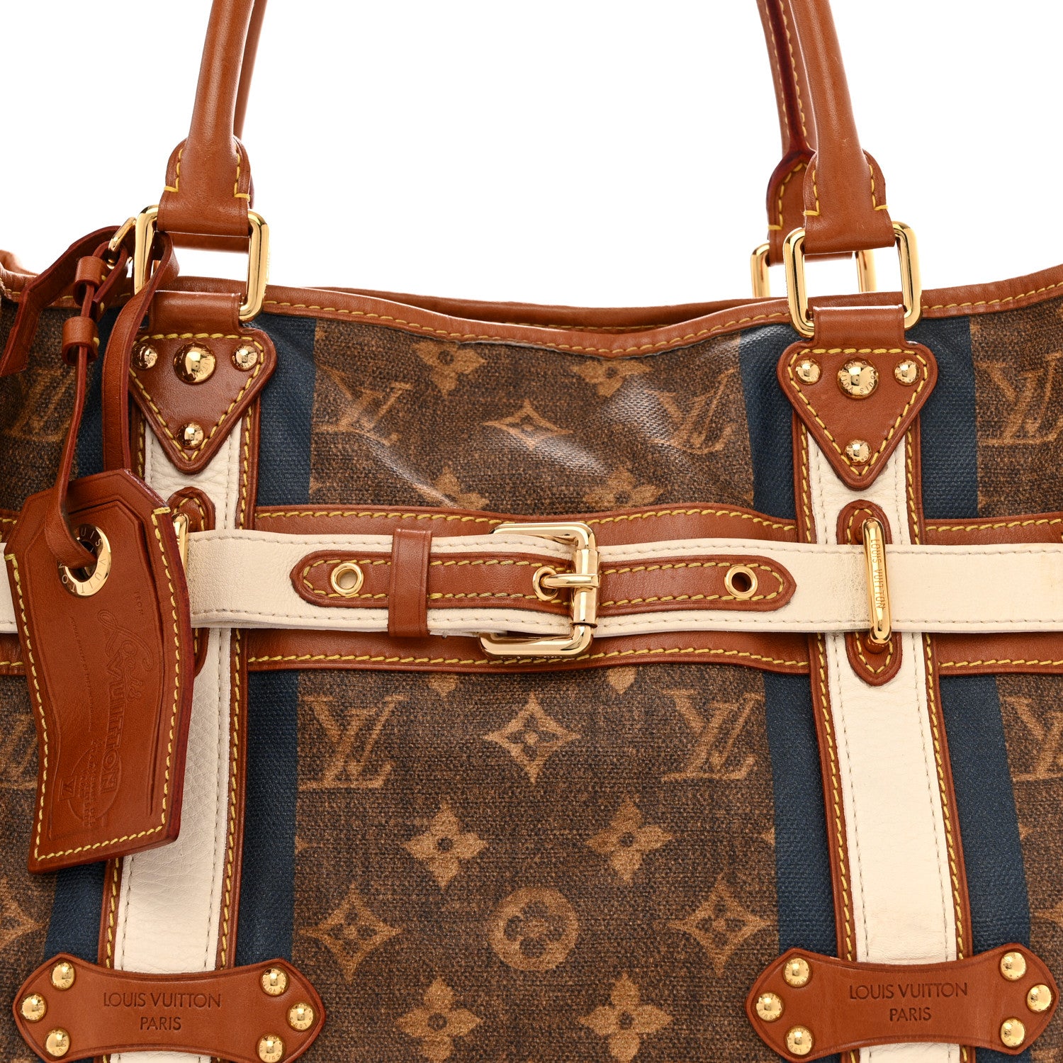 Louis Vuitton Monogram Rayures Tisse Sac GM Blue 6 of 8