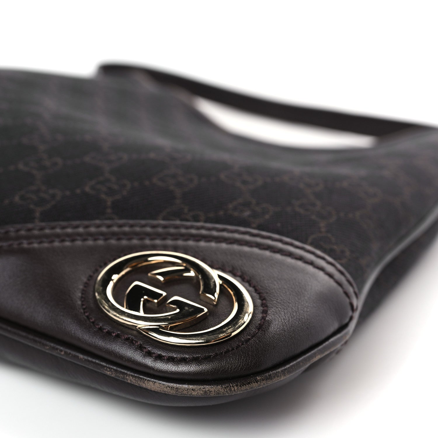 Gucci Monogram Medium New Britt Hobo Dark Brown 9 of 10