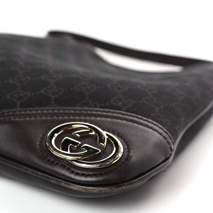 Gucci Monogram Medium New Britt Hobo Dark Brown 9 of 10