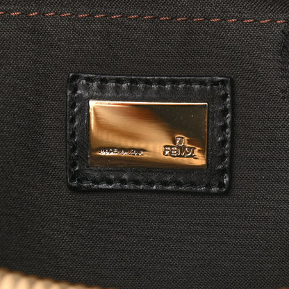 Fendi Zucchino Velvet Vitello Small Shoulder Bag Mogano Panna Black 5 of 8