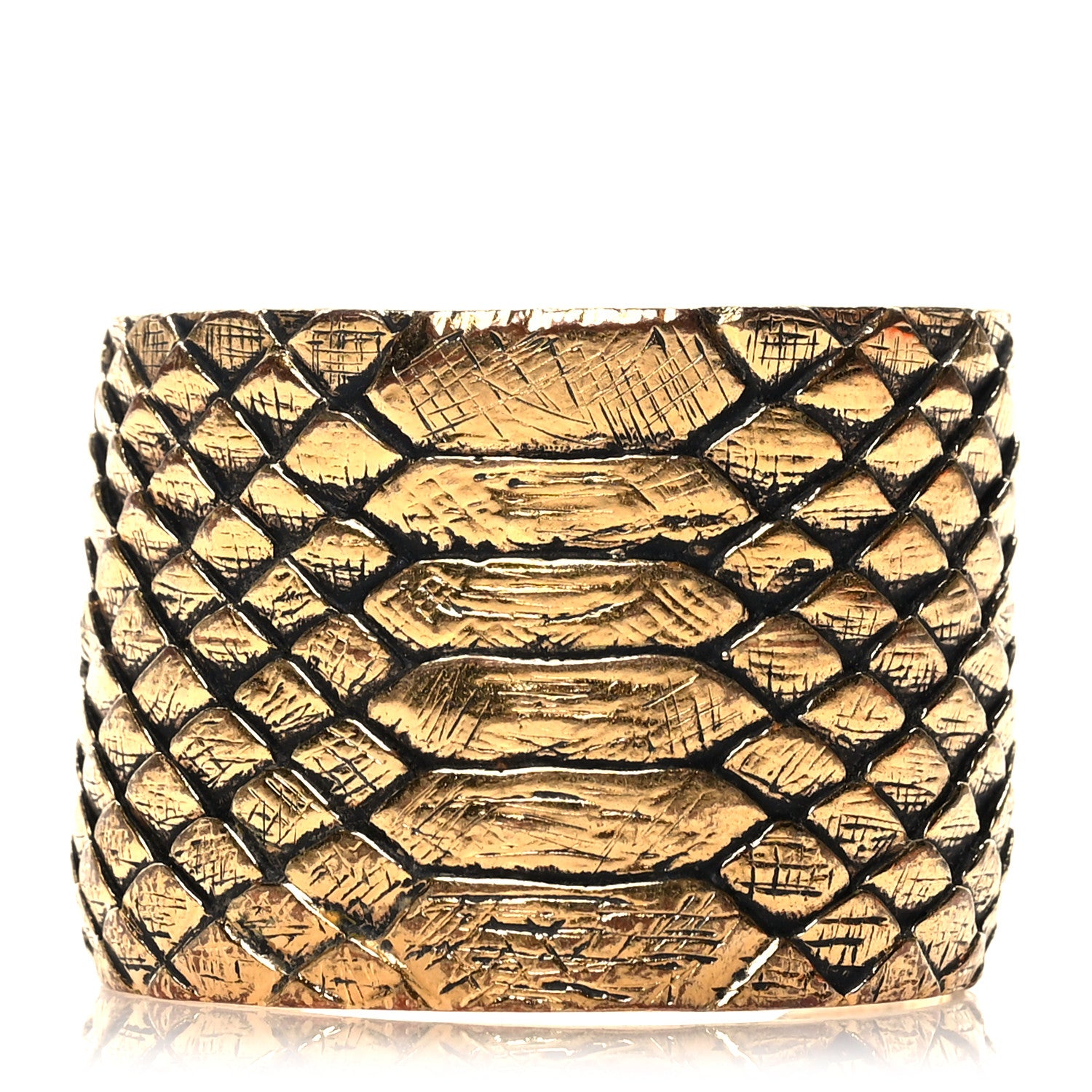 Saint Laurent Brass Snake Cuff Bracelet Gold 1 of 4