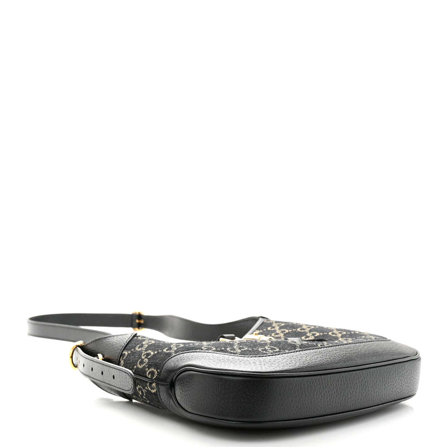 Jacquard Denim GG Monogram Small Jackie 1961 Hobo Black Ivory