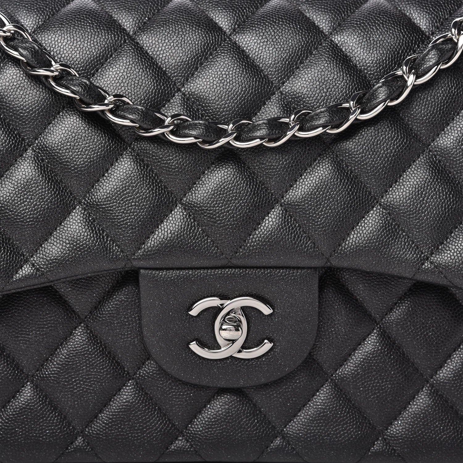 Chanel Iridescent Caviar Quilted Jumbo Double Flap Black 10 of 10