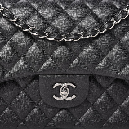 Chanel Iridescent Caviar Quilted Jumbo Double Flap Black 10 of 10
