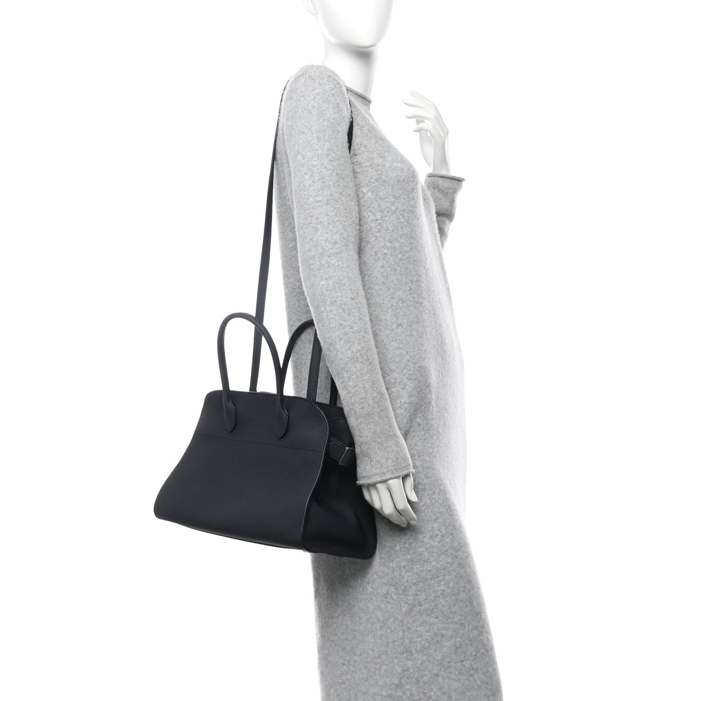 Matte Grained Calfskin Soft Margaux 12 Dark Navy