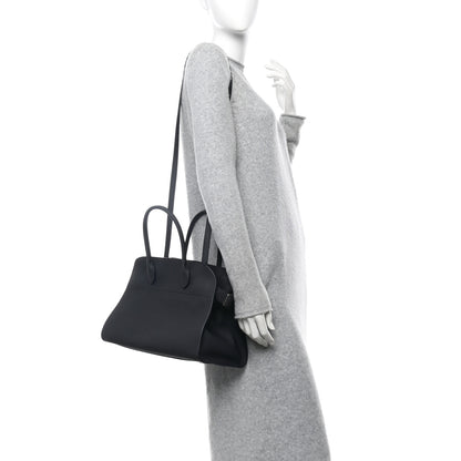 The Row Matte Grained Calfskin Soft Margaux 12 Dark Navy 2 of 9