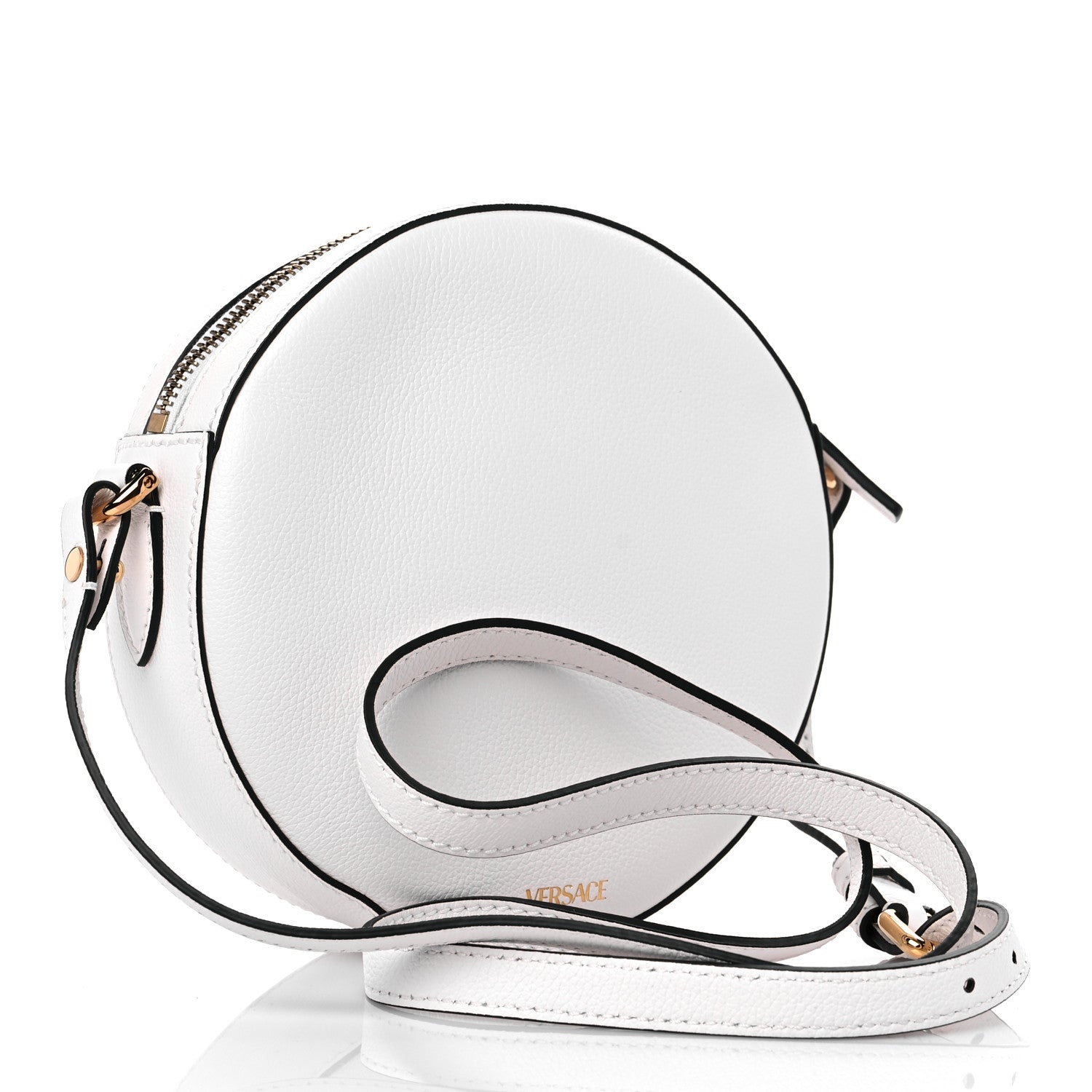 Versace Calfskin La Medusa Round Camera Bag White 3 of 8