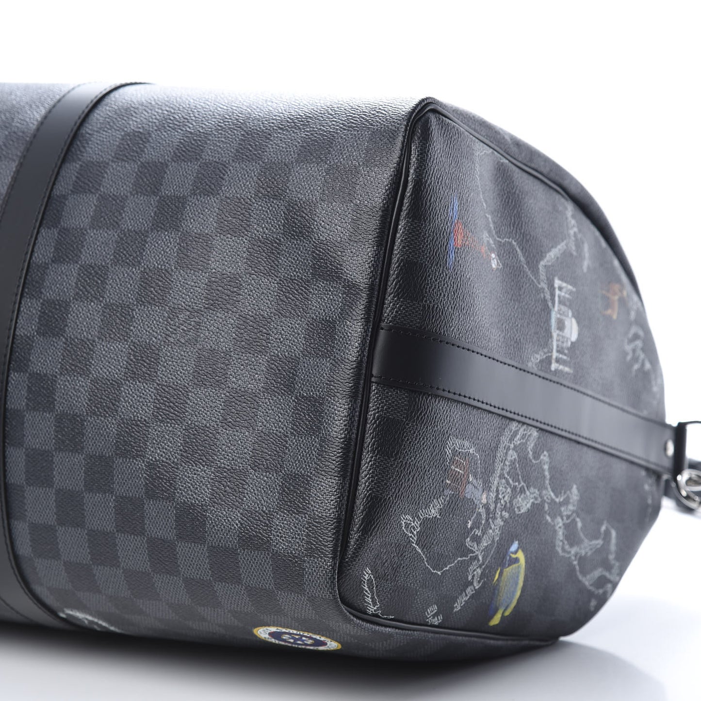 Damier Graphite World Map Keepall Bandouliere 50