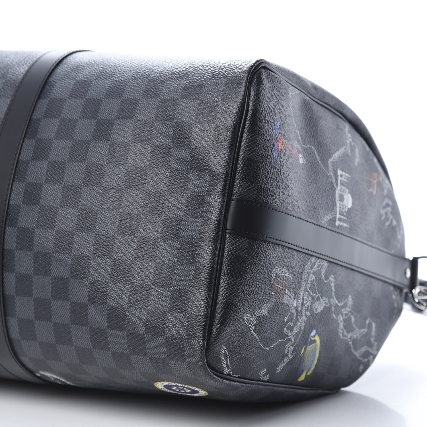Louis Vuitton Damier Graphite World Map Keepall Bandouliere 50 9 of 9