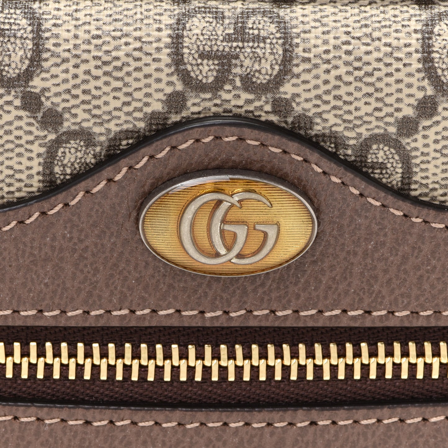GG Supreme Monogram Web Mini Ophidia Shoulder Bag Brown