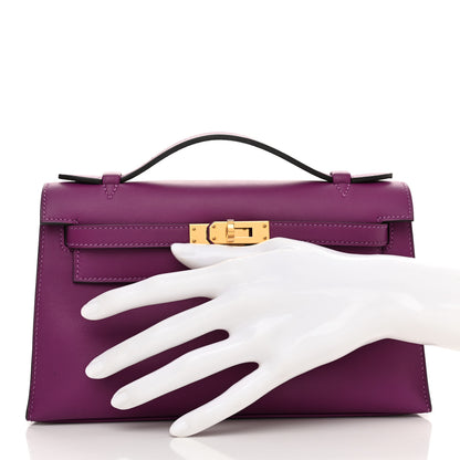 Hermes Swift Kelly Pochette Clutch Anemone 2 of 15