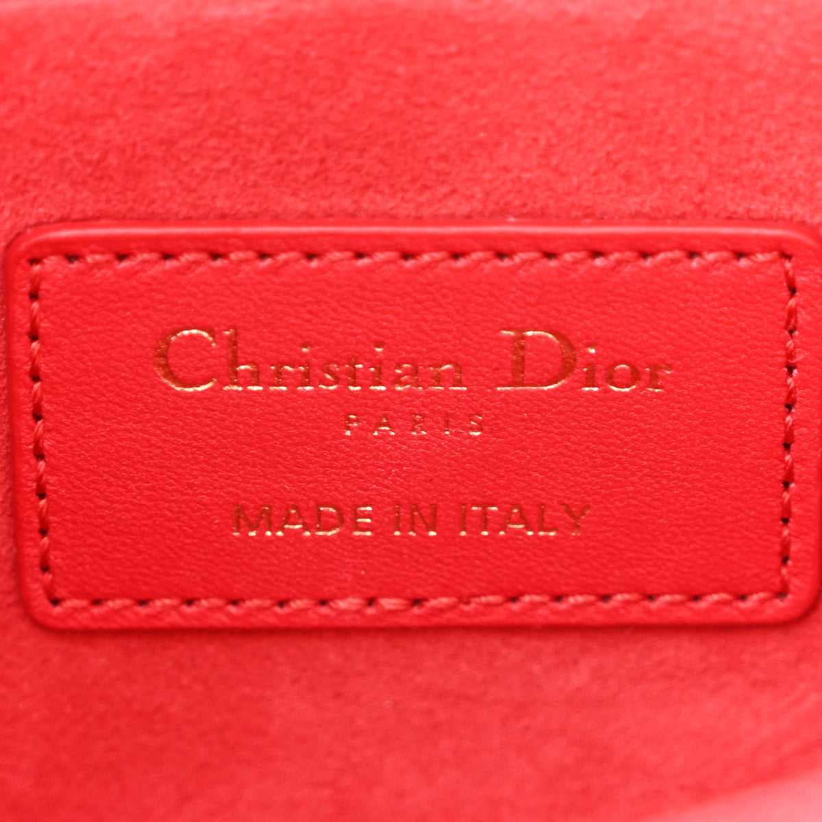 Lambskin Cannage Medium Lady D-Joy Red