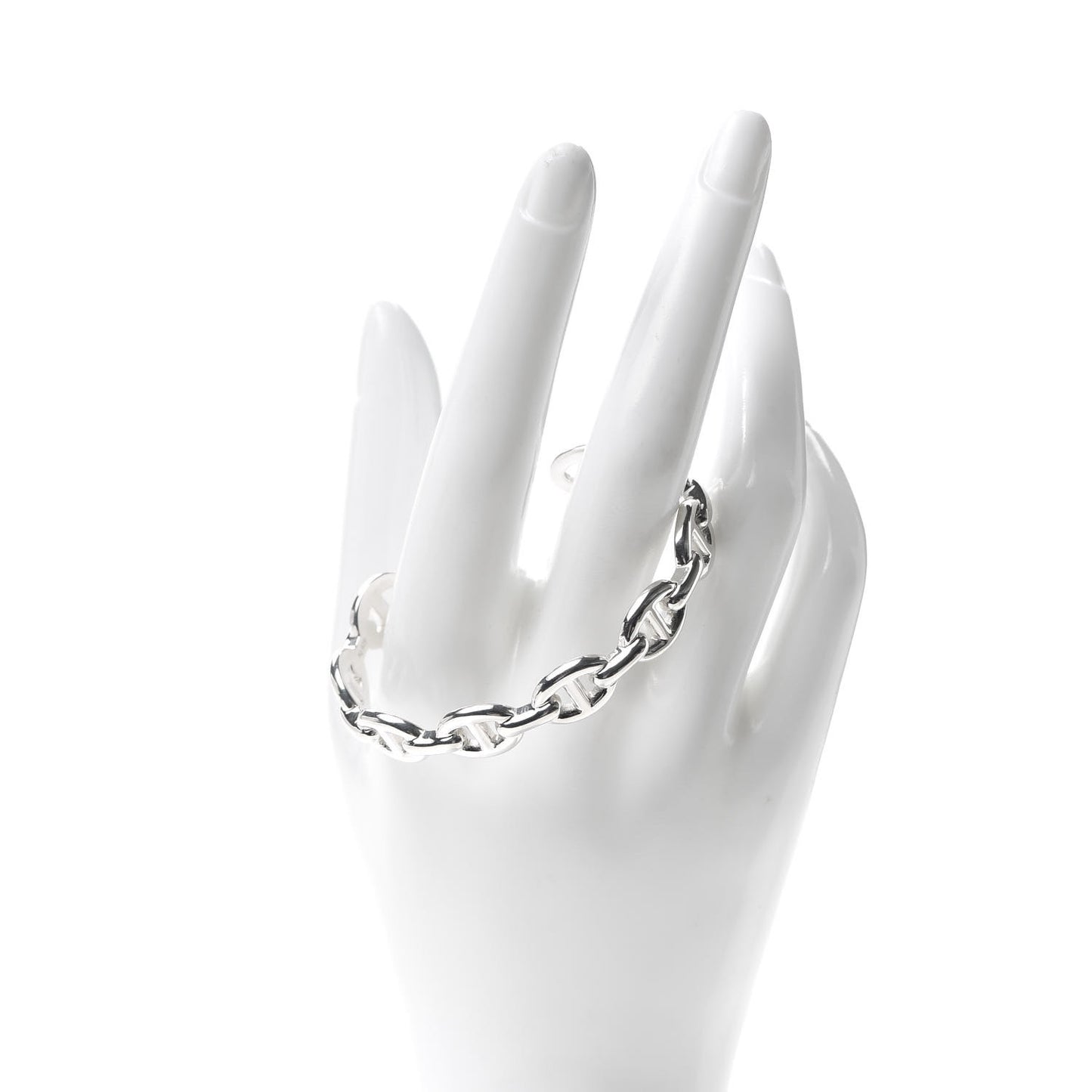 Sterling Silver MM Chaine d'Ancre Enchainee Cuff Bracelet SH