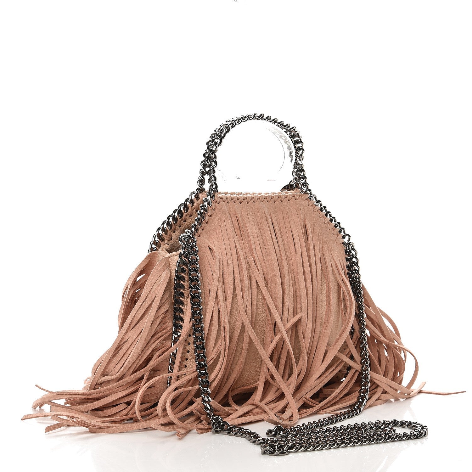 Stella McCartney Shaggy Deer Fringe Tiny Falabella Tote Powder 4 of 9