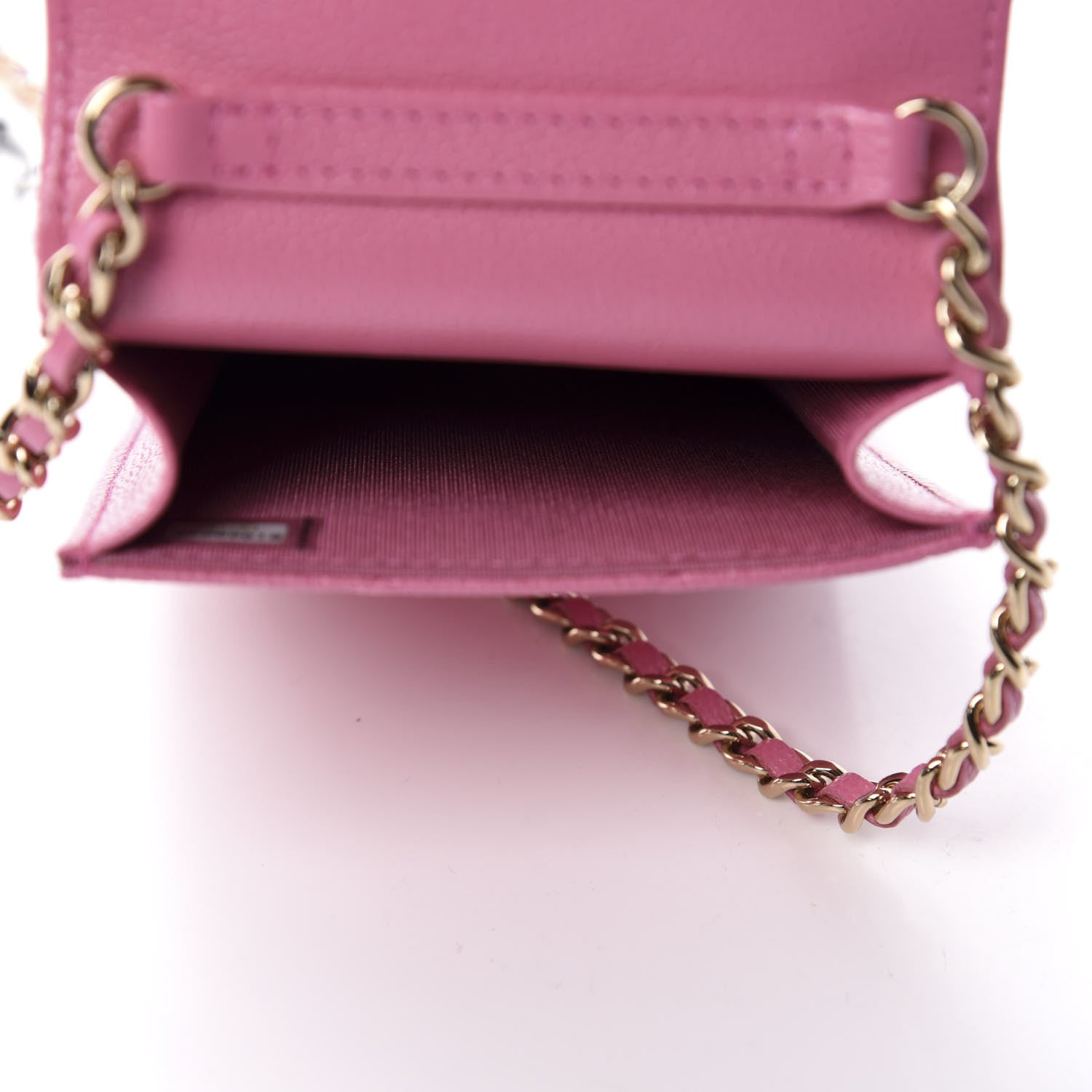 Chanel Caviar Quilted Crystal CC Airpods Pro and Phone Case With Chain Pink 5 of 12