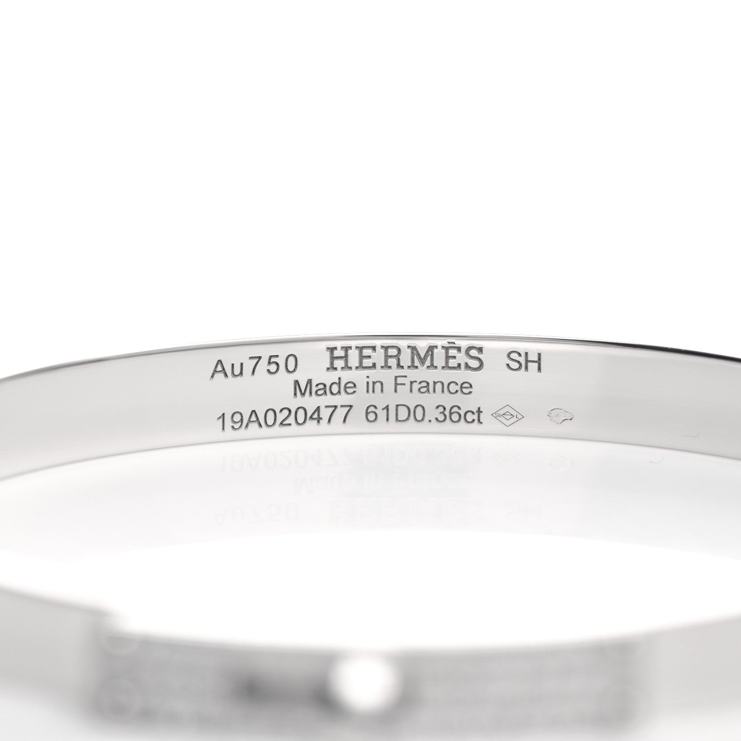 Hermes 18K White Gold Diamond PM Kelly Pave Bracelet SH 4 of 5