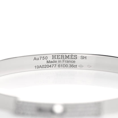 Hermes 18K White Gold Diamond PM Kelly Pave Bracelet SH 4 of 5