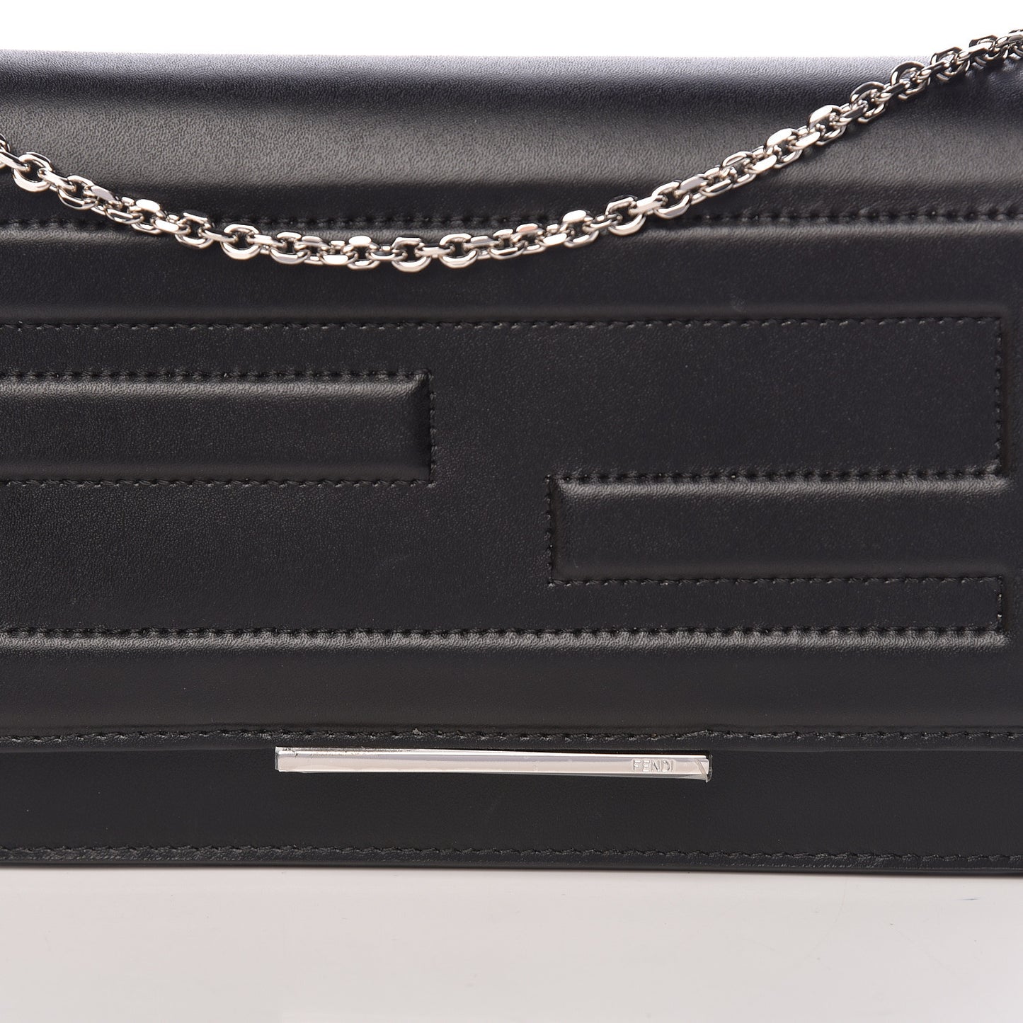 Vitello Flamingo Tube Wallet on Chain Black