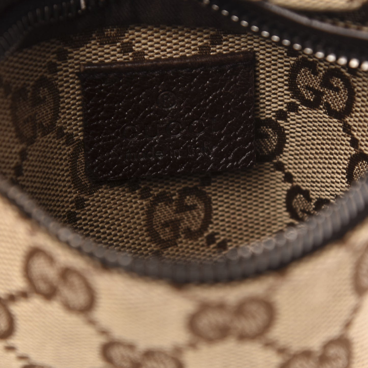 GG Monogram Double Pocket Belt Bag Dark Brown