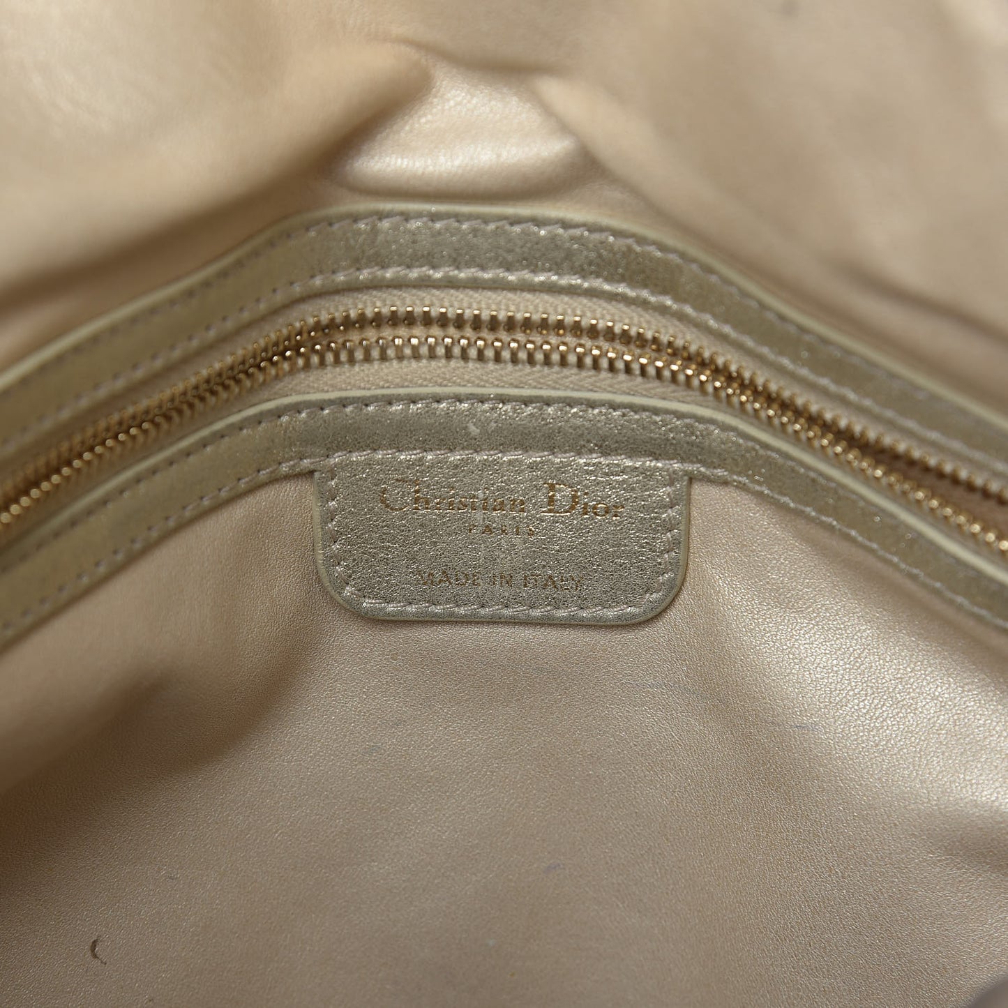 Metallic Lambskin Cannage Dior Soft Shopping Tote Gold