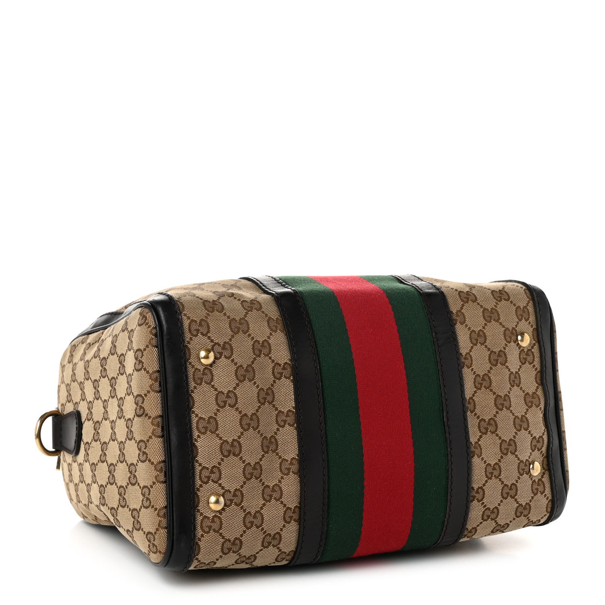 Gucci Monogram Vintage Web Medium Boston Dark Brown 4 of 10