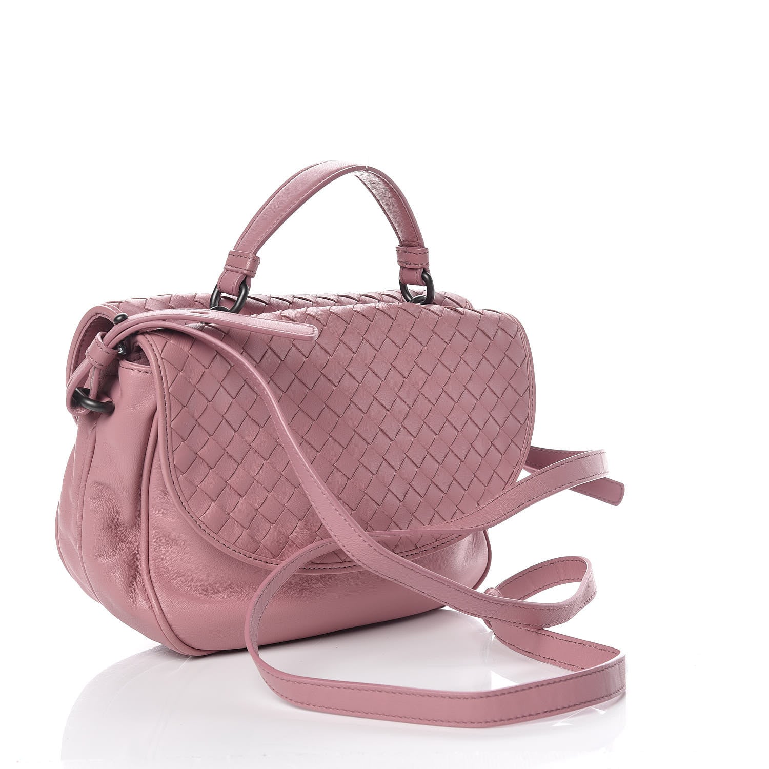 Bottega Veneta Nappa Intrecciato Double Sided Crossbody Bag Watteau 3 of 9