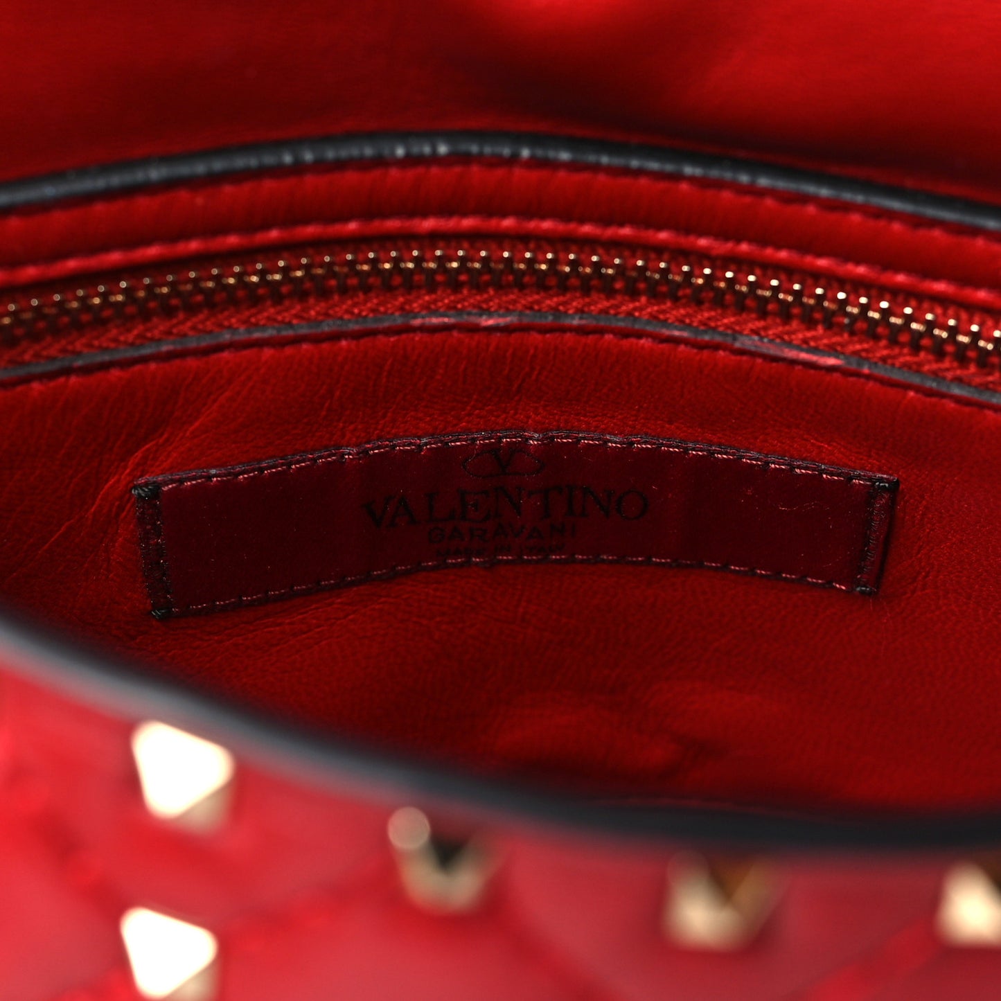 Nappa Medium Rockstud Spike Shoulder Bag Rosso Valentino