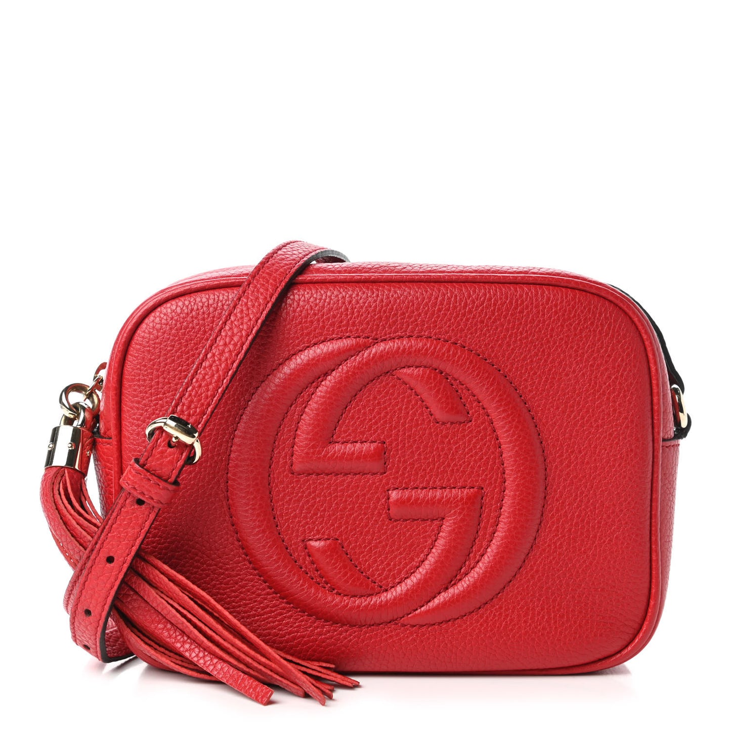 Pebbled Calfskin Small Soho Disco Bag Tabasco Red