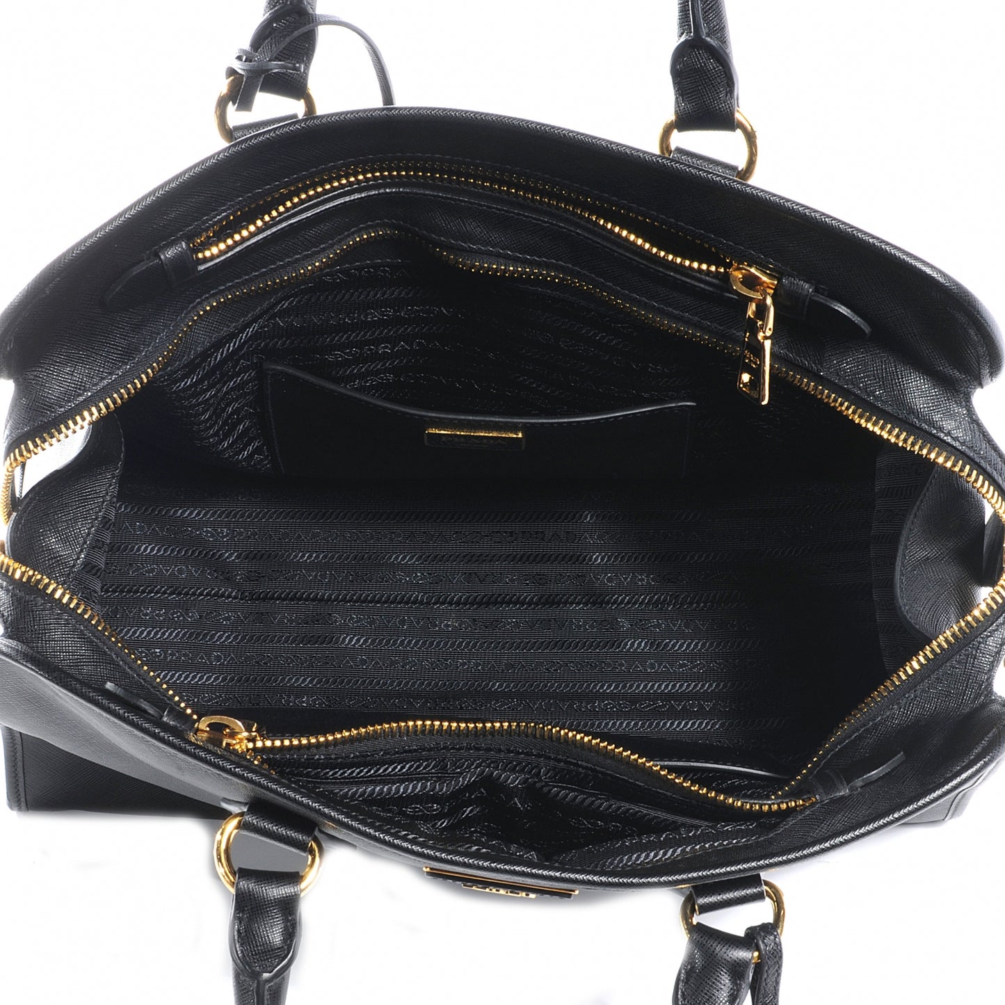 Saffiano Cuir Top Handle Dome Tote Black