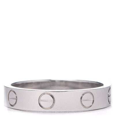 Cartier 18K White Gold 3.5mm LOVE Wedding Band Ring 50 5.25 3 of 4