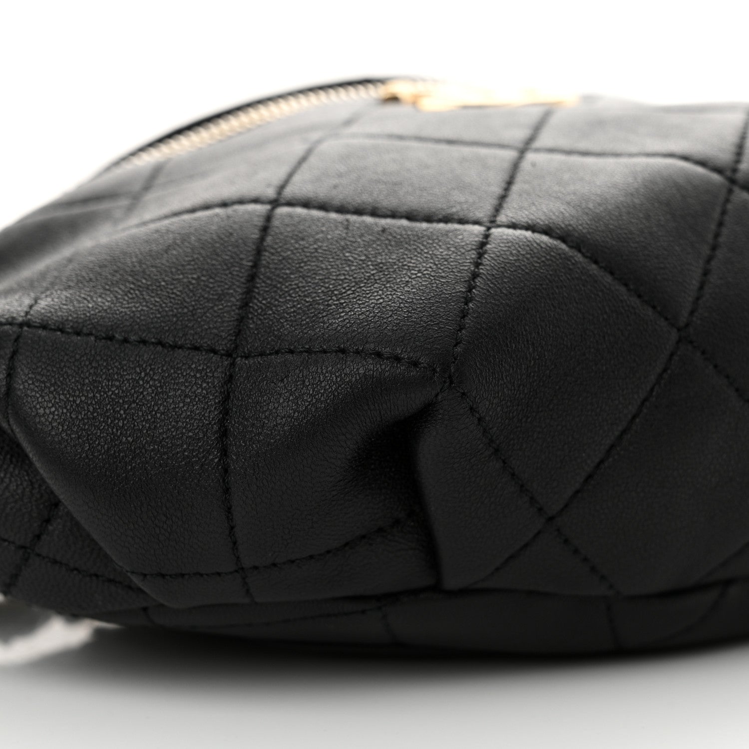 Chanel Lambskin Quilted Resin Bi-Color Waist Bag Fanny Pack Black 9 of 12