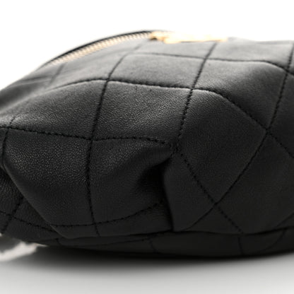 Chanel Lambskin Quilted Resin Bi-Color Waist Bag Fanny Pack Black 9 of 12