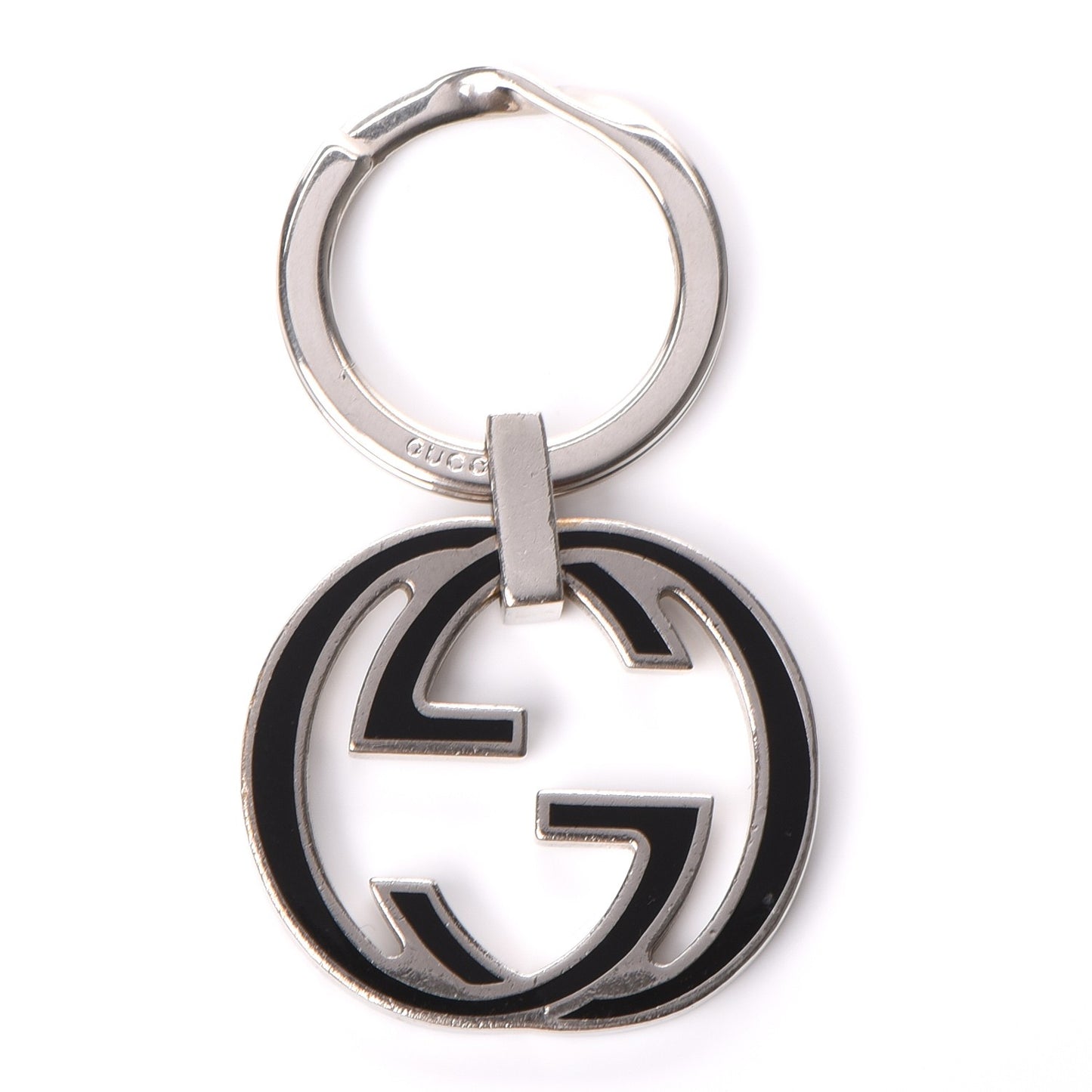 Interlocking G Key Ring Silver
