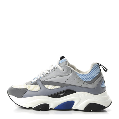 Christian Dior Technical Mesh Calfskin Mens B22 Sneakers 41 White Blue Grey 1 of 8