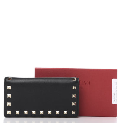 Valentino Garavani Vitello Rockstud Flap Wallet Black 7 of 7