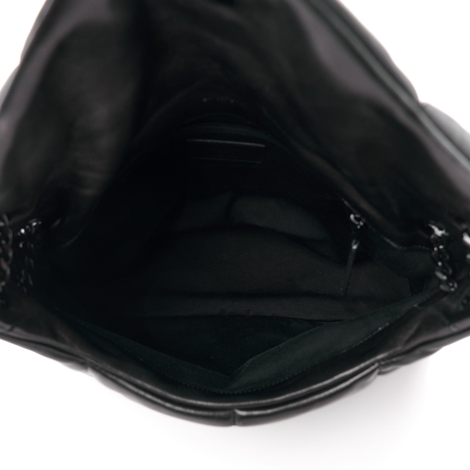 Saint Laurent Lambskin Quilted Monogram Monochrome Medium Loulou Puffer Chain Satchel Black 5 of 12