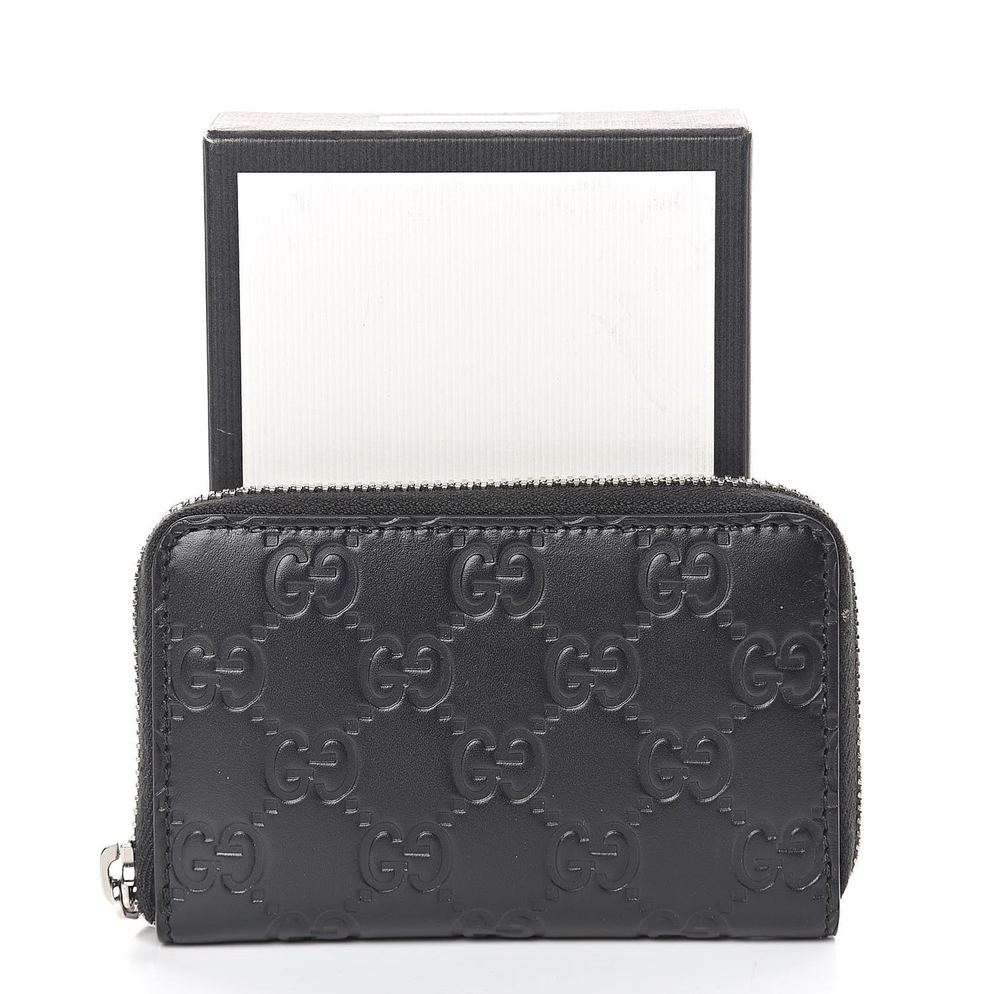 Guccissima Zip Around Card Case Black