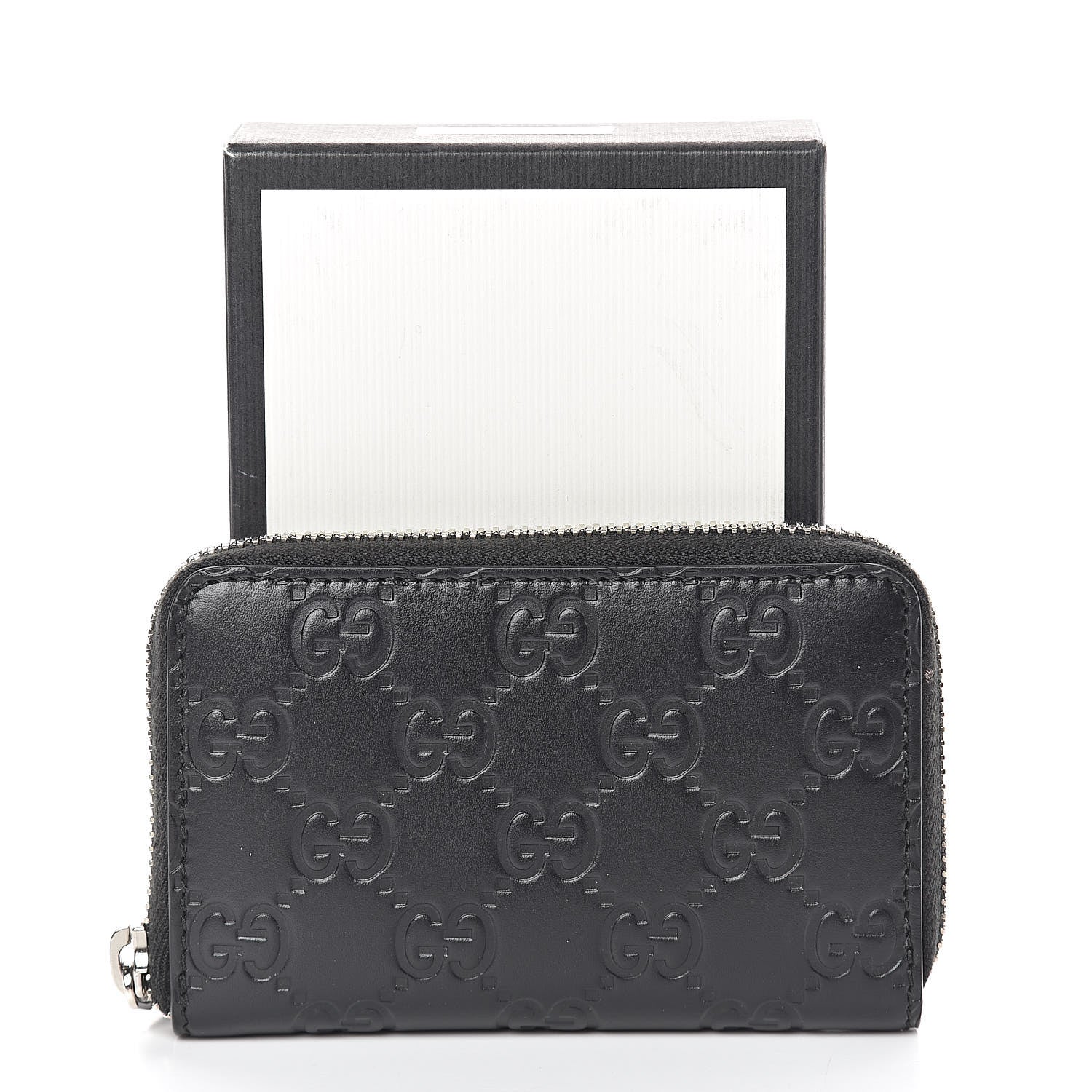 Gucci Guccissima Zip Around Card Case Black 8 of 8