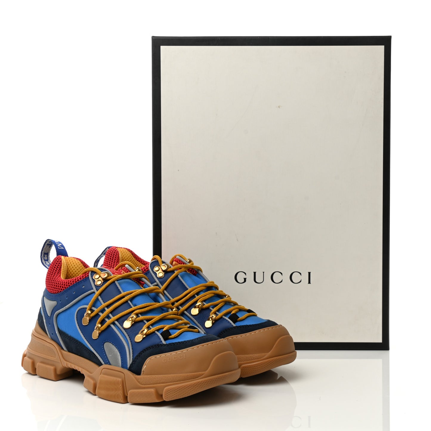 X SEGA Nylon Suede Calfskin Mens Flashtrek Sneakers 7 Bright Splash Poppy Marine Blue