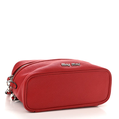 Miu Miu Goatskin Madras Mini Top Handle Vanity Case Fuoco 4 of 8