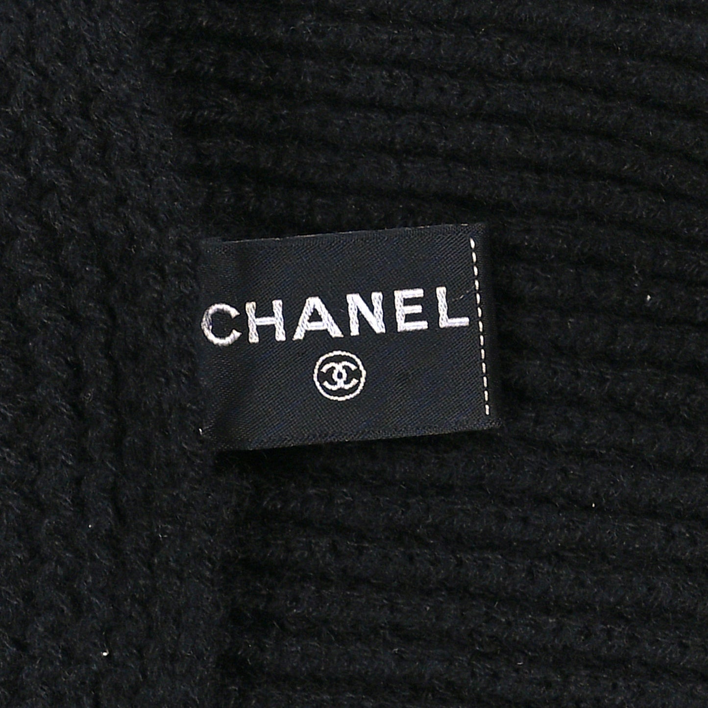 Cashmere Sequin Logo Scarf Black