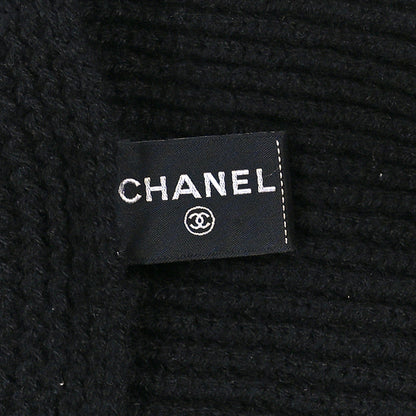 Chanel Cashmere Sequin Logo Scarf Black 3 of 3