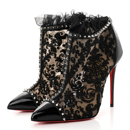 Christian Louboutin Lace Studded Pigalle 100 Booties 36 Black 3 of 10