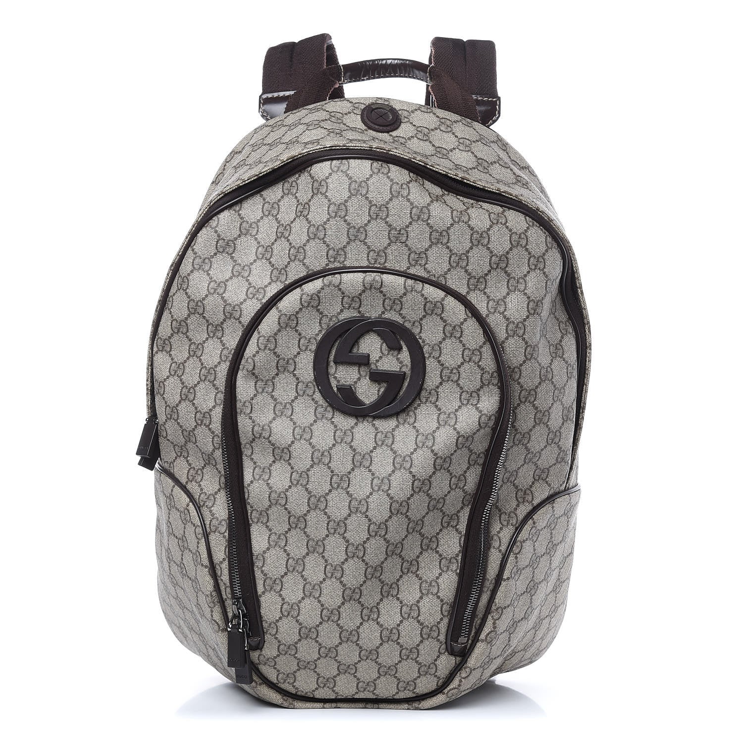 Gucci GG Plus Monogram Interlocking G Medium Backpack Dark Brown 1 of 11