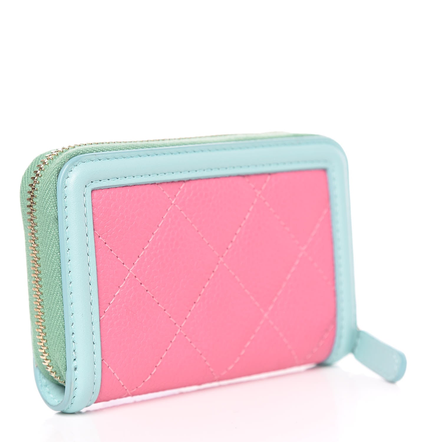 Chanel Caviar Quilted Filigree Coin Purse Pink Green Blue 3 of 8