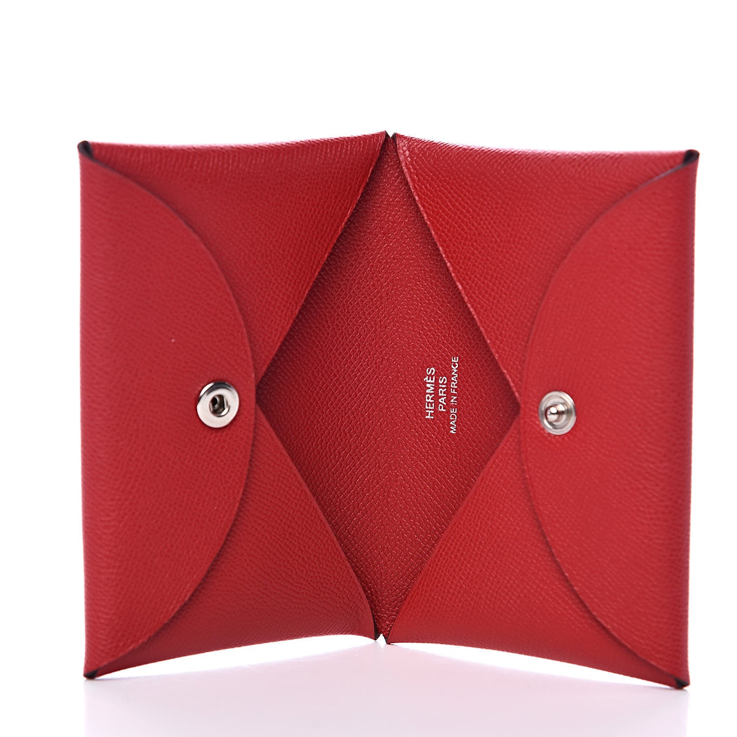 Hermes Madame Calfskin Calvi Card Case Rouge Piment 5 of 8