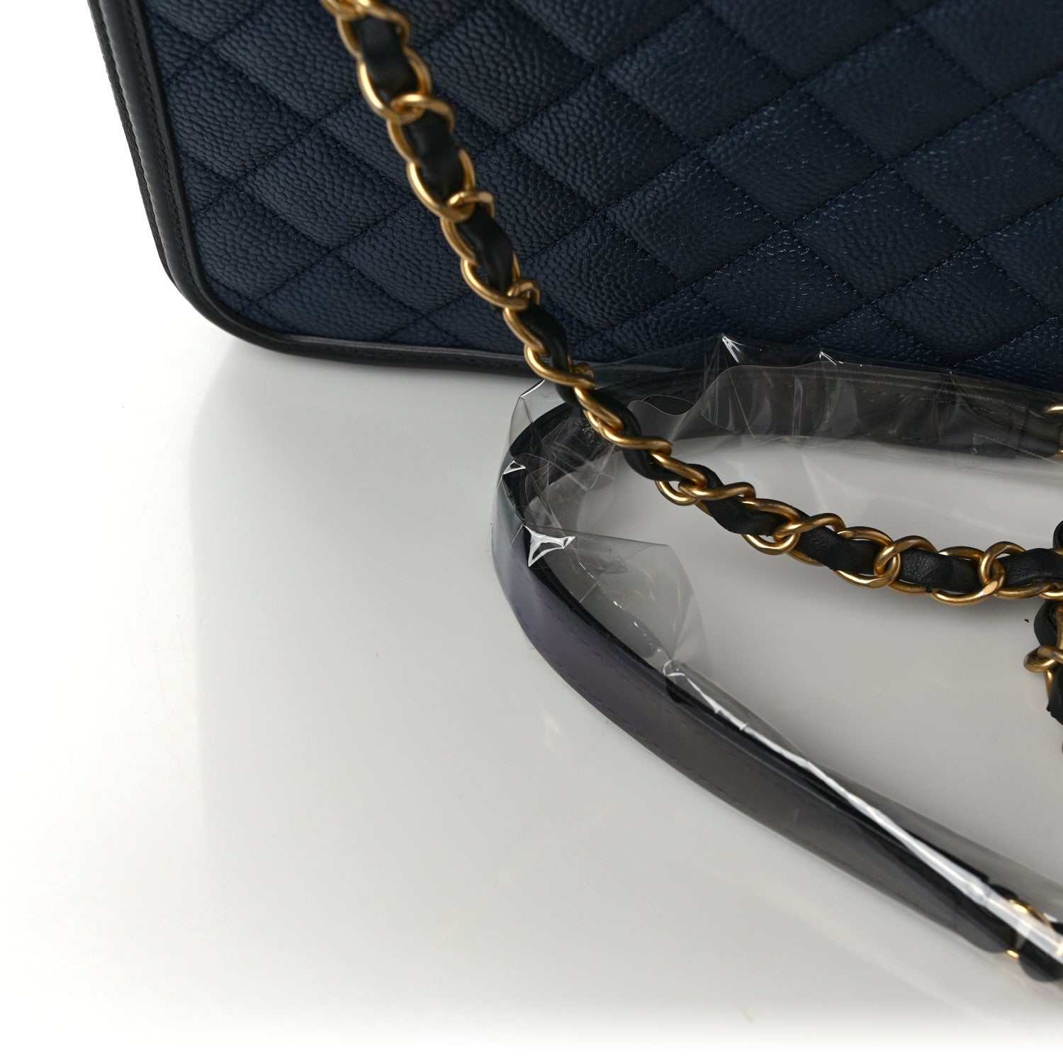Chanel Caviar Quilted Large CC Filigree Vanity Case Navy 12 of 13